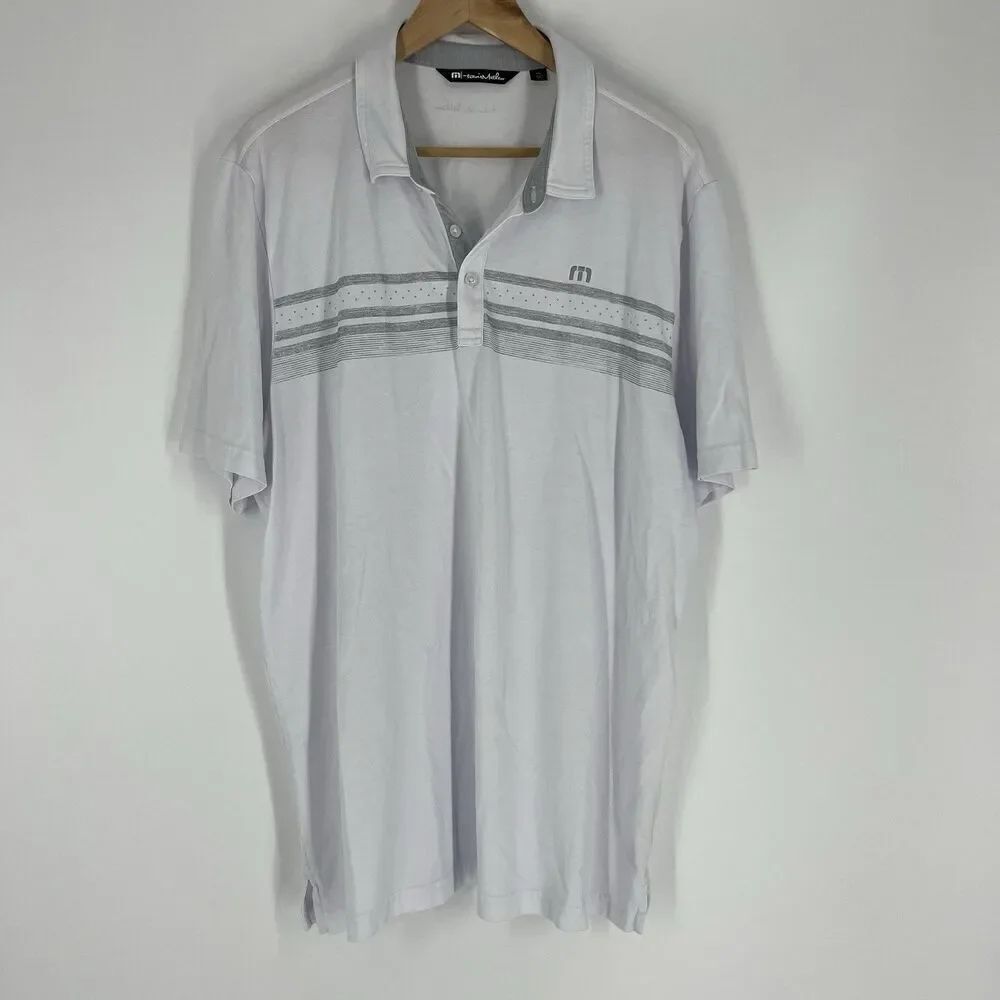 Travis Mathew Golf Polo Shirt Size XXL Mens White Just One More Performance